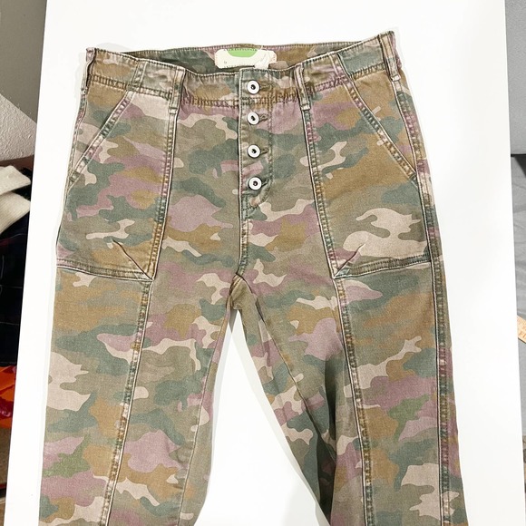 Anthropologie Slim Camo Button Fly Jefferson Utility Pants Size 28 - Picture 4 of 11